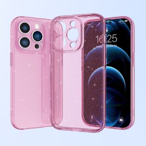 iphone 14 Pro Θήκη Σιλικόνης Ροζ Silicone Fine Hole Phone Protective Case Shining Pink
