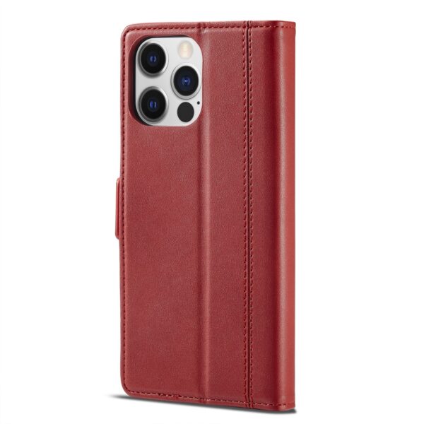 iPhone 14 Θήκη Βιβλίο Κόκκινο LC.IMEEKE Magnetic Buckle Horizontal Flip Case Red