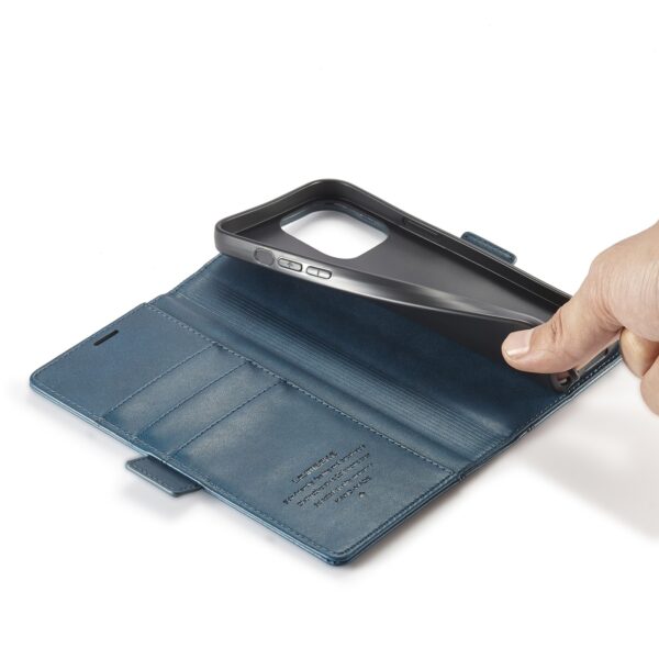 iPhone 14 Θήκη Βιβλίο Μπλε LC.IMEEKE Magnetic Buckle Horizontal Flip Case Blue