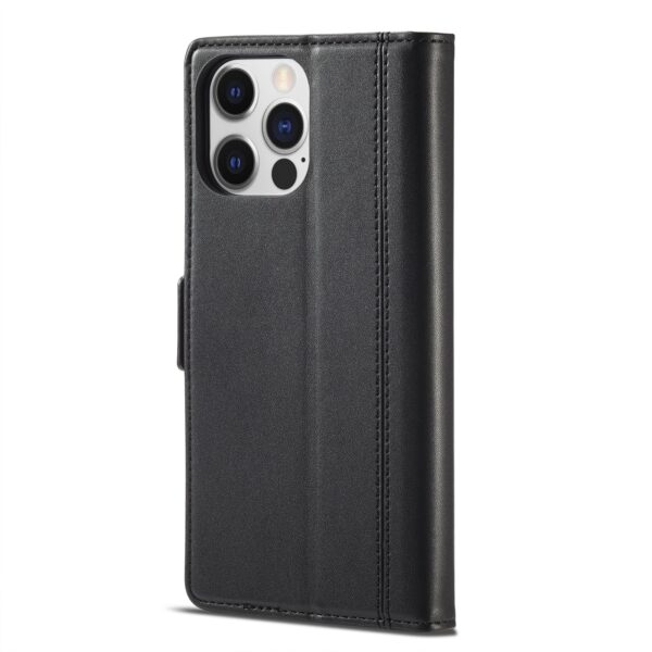 iPhone 14 Θήκη Βιβλίο Μαύρο LC.IMEEKE Magnetic Buckle Horizontal Flip Case Black