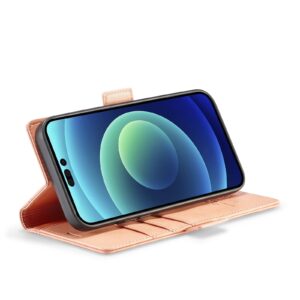 iPhone 14 Plus Θήκη Βιβλίο Ροζ - Χρυσό LC.IMEEKE Magnetic Buckle Horizontal Flip Case Rose Gold
