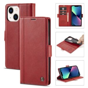 iPhone 14 Plus Θήκη Βιβλίο Κόκκινο LC.IMEEKE Magnetic Buckle Horizontal Flip Case Red