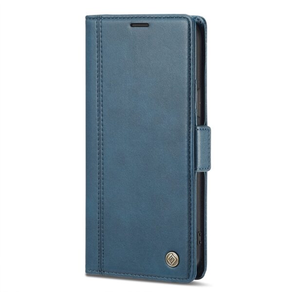 iPhone 14 Plus Θήκη Βιβλίο Μπλε LC.IMEEKE Magnetic Buckle Horizontal Flip Case Blue