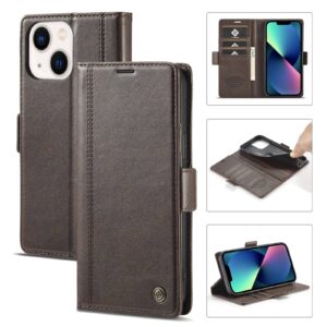 iPhone 14 Plus Θήκη Βιβλίο Καφέ LC.IMEEKE Magnetic Buckle Horizontal Flip Case Coffee