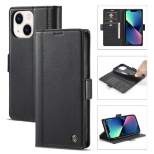 iPhone 14 Plus Θήκη Βιβλίο Μαύρο LC.IMEEKE Magnetic Buckle Horizontal Flip Case Black
