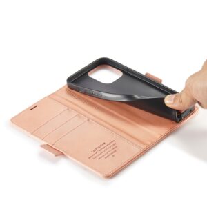 iPhone 14 Pro Θήκη Βιβλίο Ροζ - Χρυσό LC.IMEEKE Magnetic Buckle Horizontal Flip Case Rose Gold