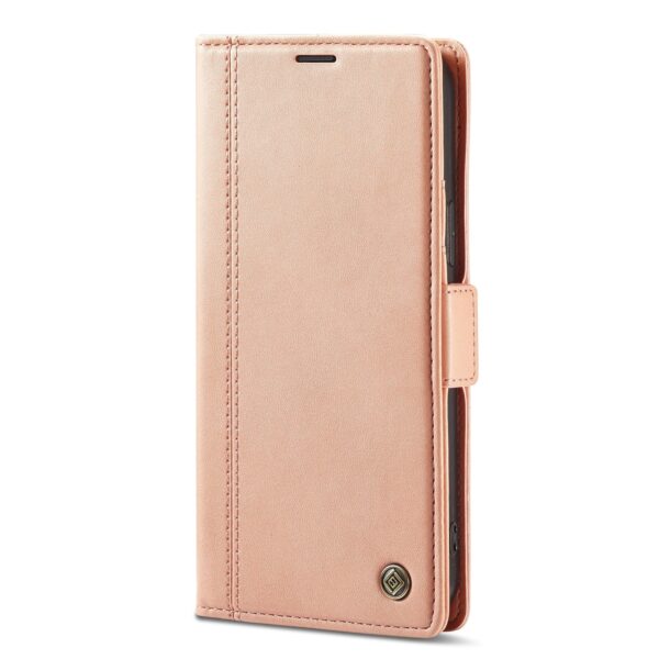 iPhone 14 Pro Θήκη Βιβλίο Ροζ - Χρυσό LC.IMEEKE Magnetic Buckle Horizontal Flip Case Rose Gold