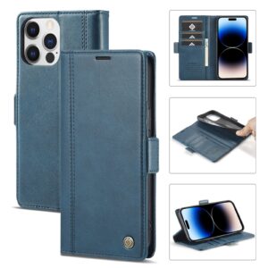 iPhone 14 Pro Θήκη Βιβλίο Μπλε LC.IMEEKE Magnetic Buckle Horizontal Flip Case Blue