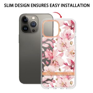 iPhone 14 Pro Max Θήκη Σιλικόνης Ροζ Γαρδένια Flowers and Plants Series IMD TPU Phone Case Pink Gardenia