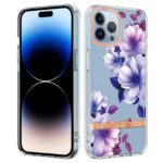 iPhone 14 Pro Max Θήκη Σιλικόνης Μωβ Βιγόνια Flowers and Plants Series IMD TPU Phone Case Purple Begonia