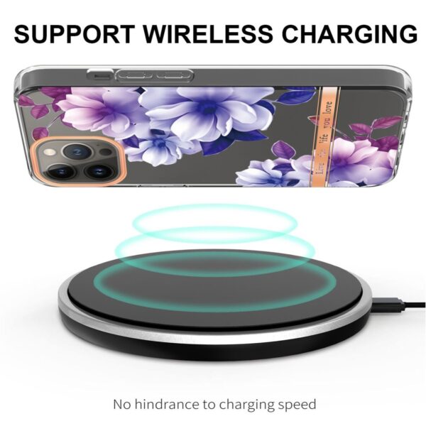 iPhone 14 Pro Max Θήκη Σιλικόνης Μωβ Βιγόνια Flowers and Plants Series IMD TPU Phone Case Purple Begonia