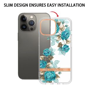 iPhone 14 Pro Max Θήκη Σιλικόνης Μπλε Τριαντάφυλλα Flowers and Plants Series IMD TPU Phone Case Blue Rose