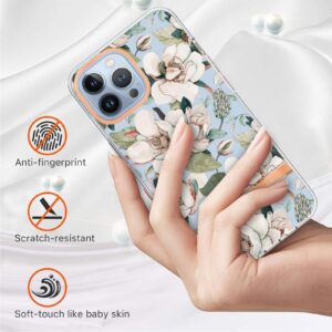 iPhone 14 Pro Max Θήκη Σιλικόνης Πράσινη Γαρδένια Flowers and Plants Series IMD TPU Phone Case Green Gardenia