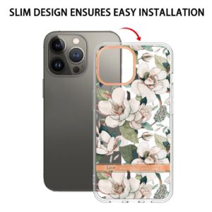 iPhone 14 Pro Max Θήκη Σιλικόνης Πράσινη Γαρδένια Flowers and Plants Series IMD TPU Phone Case Green Gardenia