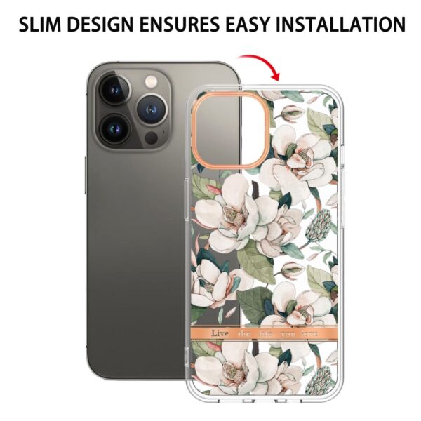 iPhone 14 Pro Max Θήκη Σιλικόνης Πράσινη Γαρδένια Flowers and Plants Series IMD TPU Phone Case Green Gardenia