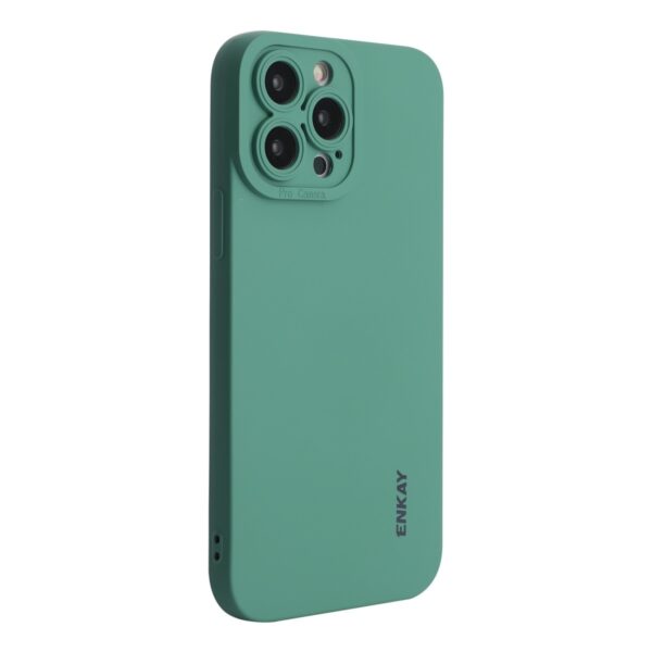 iPhone 14 Pro Max Θήκη Σιλικόνης Σκούρο Πράσινη ENKAY Liquid Silicone Shockproof Case Dark Green