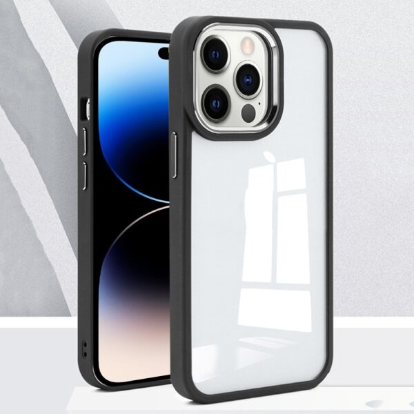 iPhone 14 Pro Max Θήκη Διάφανη - Μαύρη Charming Pupil II Transparent PC + TPU Shockproof Protective Case Black