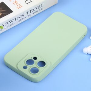 iPhone 14 Pro Max Θήκη Σιλικόνης Πράσινη Liquid Silicone Full Coverage Phone Case Light Green