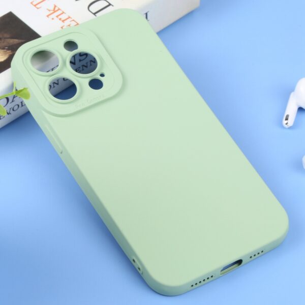 iPhone 14 Pro Max Θήκη Σιλικόνης Πράσινη Liquid Silicone Full Coverage Phone Case Light Green