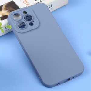 iPhone 14 Pro Max Θήκη Σιλικόνης Μπλε - Γκρι Liquid Silicone Full Coverage Phone Case Blue Grey