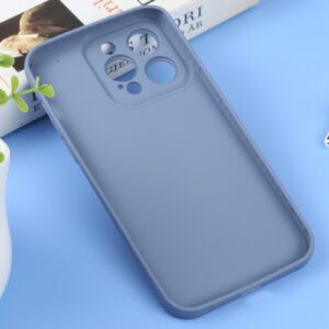iPhone 14 Pro Max Θήκη Σιλικόνης Μπλε - Γκρι Liquid Silicone Full Coverage Phone Case Blue Grey
