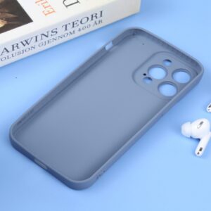 iPhone 14 Pro Max Θήκη Σιλικόνης Μπλε - Γκρι Liquid Silicone Full Coverage Phone Case Blue Grey