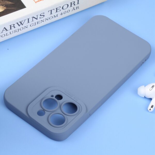 iPhone 14 Pro Max Θήκη Σιλικόνης Μπλε - Γκρι Liquid Silicone Full Coverage Phone Case Blue Grey