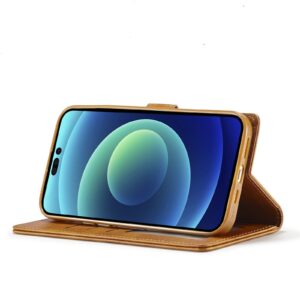 iphone 14 Pro Max Θήκη Βιβλίο Κίτρινο LC.IMEEKE Calf Texture Phone Case Yellow