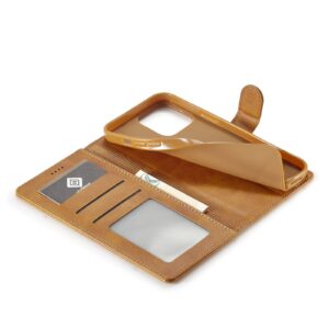 iphone 14 Pro Max Θήκη Βιβλίο Κίτρινο LC.IMEEKE Calf Texture Phone Case Yellow