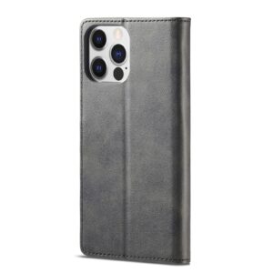 iphone 14 Pro Max Θήκη Βιβλίο Μαύρο LC.IMEEKE Calf Texture Phone Case Black