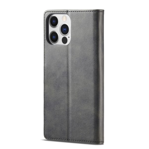 iphone 14 Pro Max Θήκη Βιβλίο Μαύρο LC.IMEEKE Calf Texture Phone Case Black