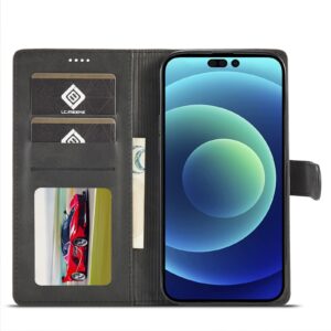 iphone 14 Pro Max Θήκη Βιβλίο Μαύρο LC.IMEEKE Calf Texture Phone Case Black