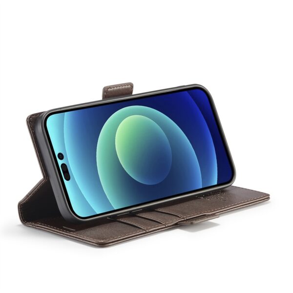 iPhone 14 Pro Max Θήκη Βιβλίο Καφέ LC.IMEEKE Magnetic Buckle Horizontal Flip Case Coffee