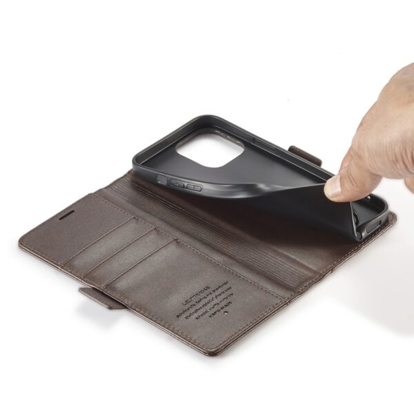 iPhone 14 Pro Max Θήκη Βιβλίο Καφέ LC.IMEEKE Magnetic Buckle Horizontal Flip Case Coffee