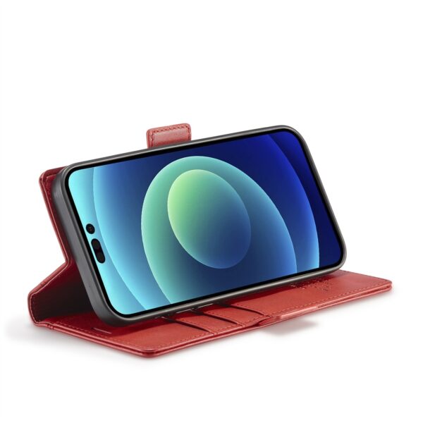 iPhone 14 Pro Max Θήκη Βιβλίο Κόκκινο LC.IMEEKE Magnetic Buckle Horizontal Flip Case Red