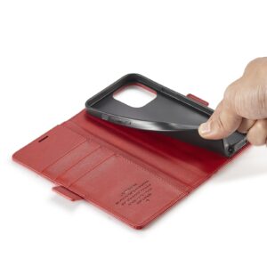 iPhone 14 Pro Max Θήκη Βιβλίο Κόκκινο LC.IMEEKE Magnetic Buckle Horizontal Flip Case Red
