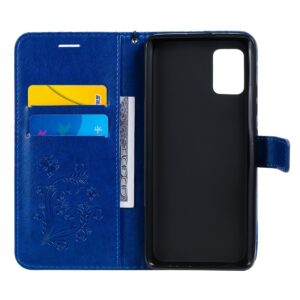 Samsung Galaxy A51 5G Θήκη Βιβλίο Μπλε Πεταλούδες 3D Butterflies Embossing Pattern Horizontal Flip Case Blue