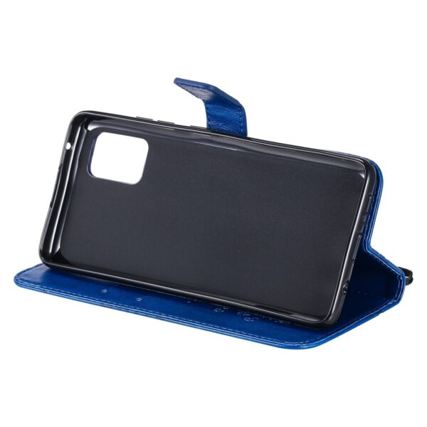 Samsung Galaxy A51 5G Θήκη Βιβλίο Μπλε Πεταλούδες 3D Butterflies Embossing Pattern Horizontal Flip Case Blue