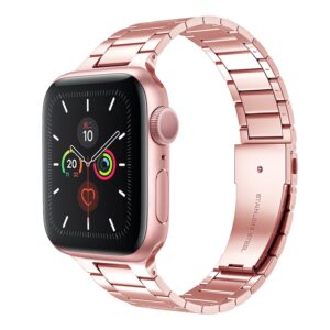 Λουράκι Apple Watch Series 8 & 7 45mm / SE 2 & 6 & SE & 5 & 4 44mm / 3 & 2 &1 42mm Small Waist Stainless Steel Watch Pink