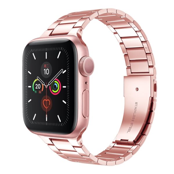 Λουράκι Apple Watch Series 8 & 7 45mm / SE 2 & 6 & SE & 5 & 4 44mm / 3 & 2 &1 42mm Small Waist Stainless Steel Watch Pink Λουράκι Apple Watch Series 8 & 7 45mm / SE 2 & 6 & SE & 5 & 4 44mm / 3 & 2 &1 42mm Small Waist Stainless Steel Watch Pink