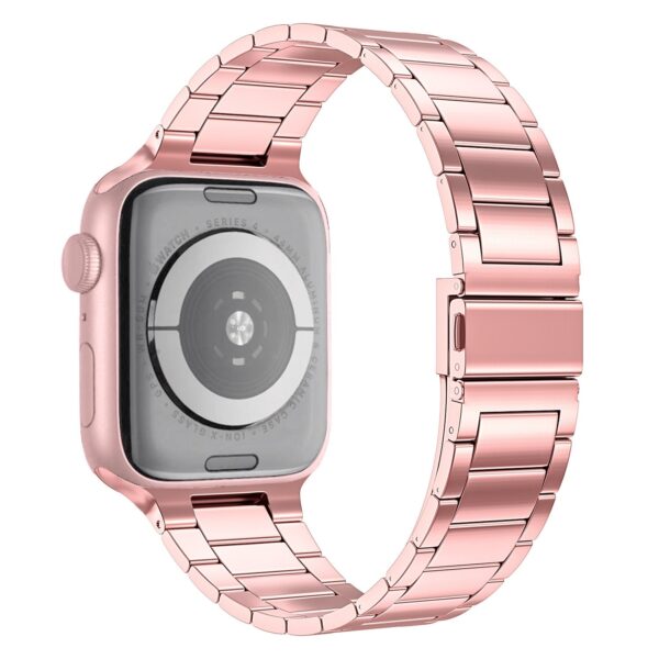Λουράκι Apple Watch Series 8 & 7 45mm / SE 2 & 6 & SE & 5 & 4 44mm / 3 & 2 &1 42mm Small Waist Stainless Steel Watch Pink