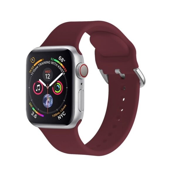 Λουράκι Apple Watch Series 7 45mm Silicone Solid Color Watch Band Wine Red