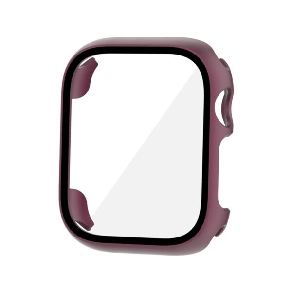 Apple Watch Series 8 / 7 45mm Γυαλί Προστασίας Οθόνης Shockproof PC+Tempered Glass Protective Case Wine Red