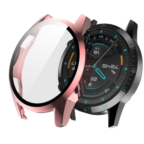 Huawei watch GT2 46MM 2 in 1 Tempered Glass Screen Protector + Fully Plating PC Case Pink
