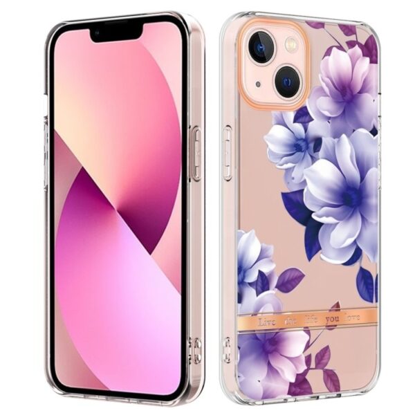 iPhone 14 Θήκη Σιλικόνης Μωβ Μπιγκόνια Flowers and Plants Series IMD TPU Phone Case Purple Begonia