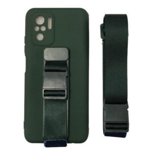 Forcell Xiaomi Redmi Note 10 4G / Note 10S / Poco M5s Lanyard Rope Θήκη Σιλικόνης - Dark Green