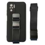 Forcell Xiaomi Redmi Note 10 4G / Note 10S / Poco M5s Lanyard Rope Θήκη Σιλικόνης - Black