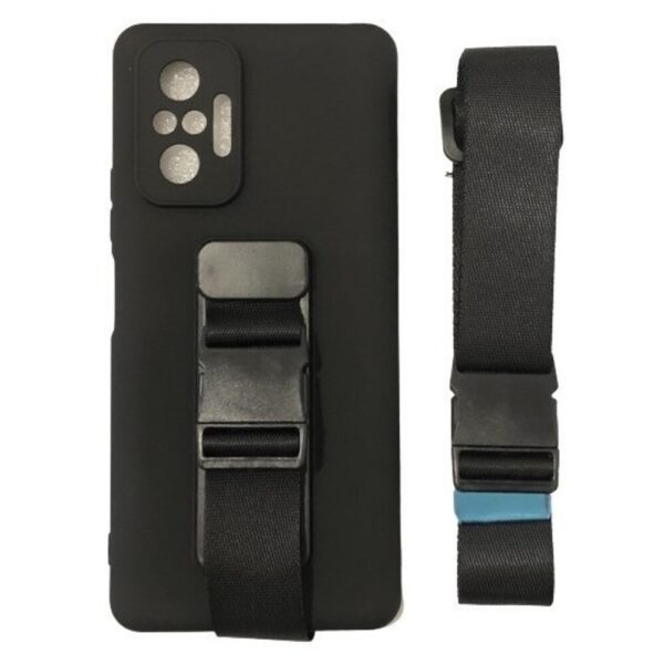 Forcell Xiaomi Redmi Note 10 Pro NFC Lanyard Rope Θήκη Σιλικόνης - Black