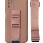 Forcell Xiaomi Redmi Note 10 5G / Poco M3 Pro 5G Rope Case Gel Lanyard Θήκη Σιλικόνης - Rose Gold