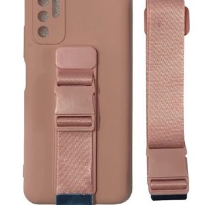 Forcell Xiaomi Redmi Note 10 5G / Poco M3 Pro 5G Rope Case Gel Lanyard Θήκη Σιλικόνης - Rose Gold